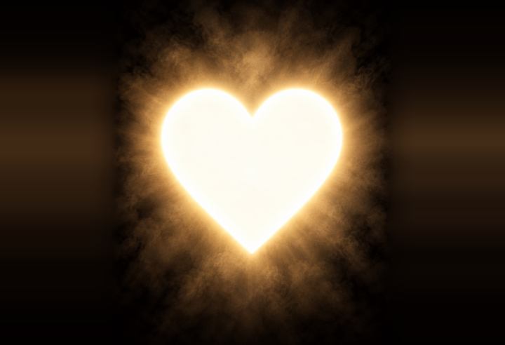 Original Glowing Heart of Light symbolic artwork