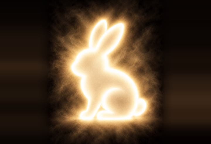 Original Glowing Easter Bunny of Light symbolic artwork