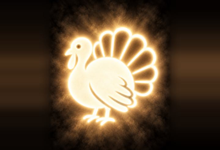 Original Glowing Turkey of Light symbolic artwork